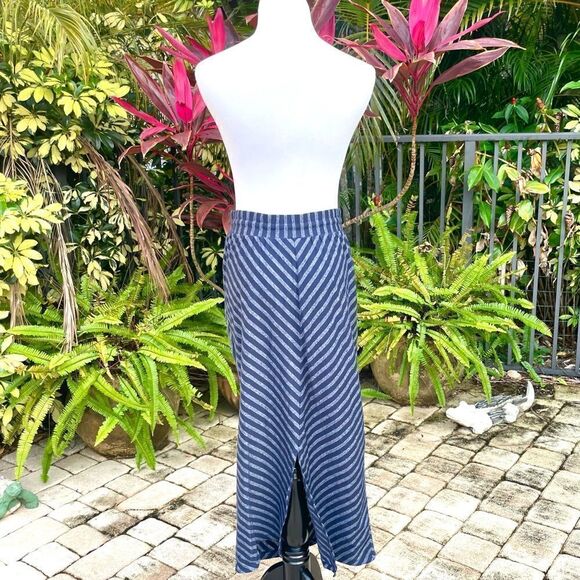 Loft Casual Heathered Navy Stripe Maxi Skirt - Picture 5 of 7